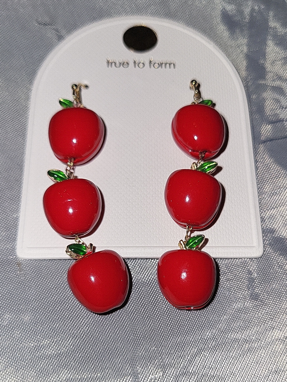 True To Form Red Apple Drop Earrings Te